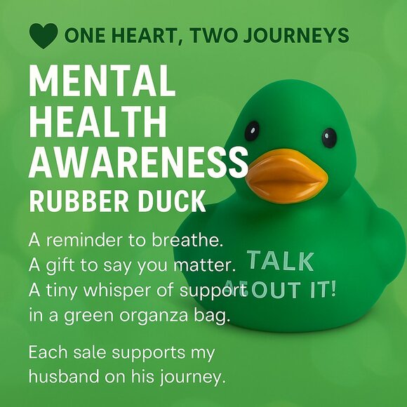 💚🦆 Mental Health Awareness Rubber Duck – Talk About It! (Limited Qty) - Picture 3 of 9